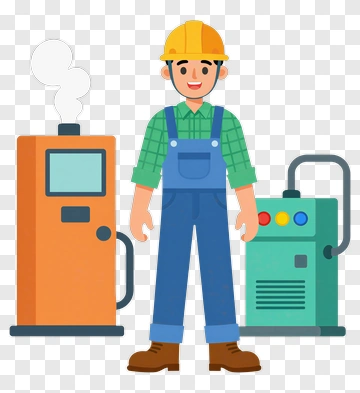 Worker With Industrial Equipment PNG