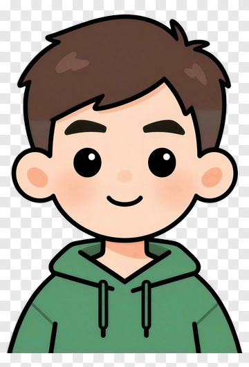 Cartoon Boy In Green Hoodie PNG