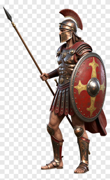Roman Soldier In Full Armor PNG