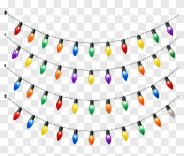 String Christmas Lights In Rainbow Colors PNG