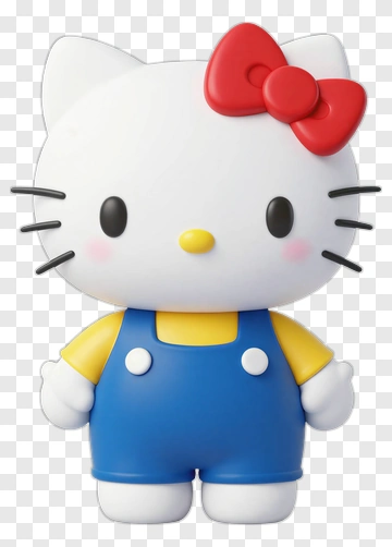 Hello Kitty In Overalls PNG