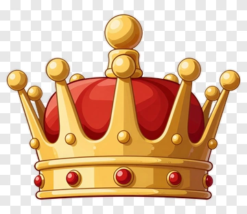 Golden Crown With Red Velvet And Jewels PNG
