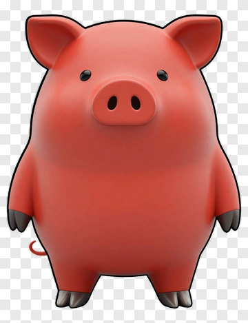 Red Pig Character PNG
