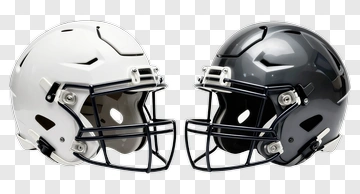White And Black Football Helmets PNG