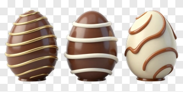 Three Decorated Chocolate Eggs PNG