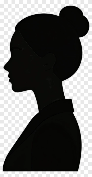 Black Silhouette Of A Woman In Profile PNG