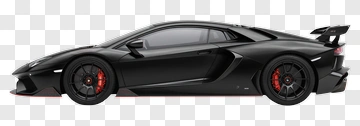 Black Supercar With Red Accents PNG