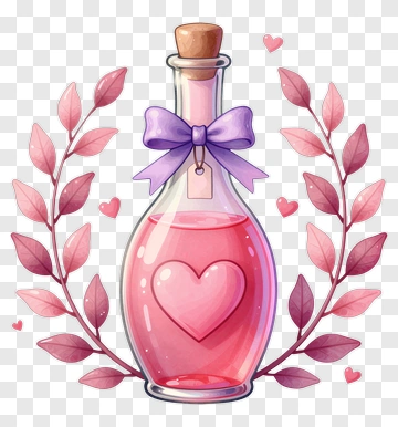 Heart-shaped Potion Bottle With Ribbon PNG