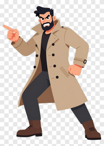Angry Man Pointing With Beard PNG