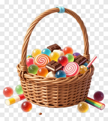 Colorful Candy Basket PNG