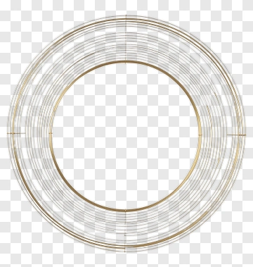 Golden Wire Circle Art PNG