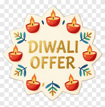 Diwali Offer With Candles And Leaves PNG