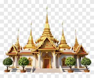 Golden Temple With Trees PNG