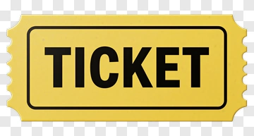 Yellow Ticket With Black Text PNG