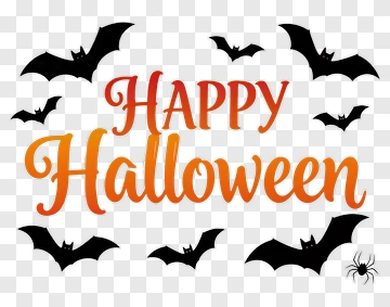 Happy Halloween With Bats And Spider PNG