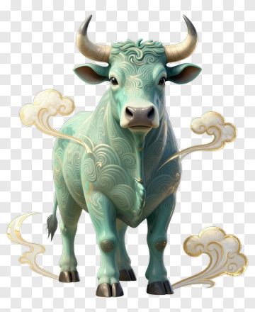 Mythical Bull With Clouds PNG