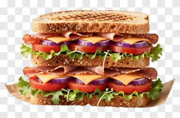 Layered Sandwich With Fresh Ingredients PNG