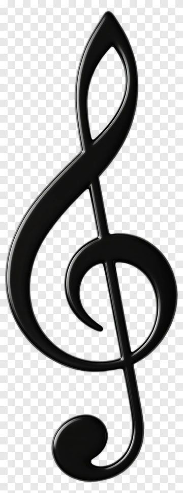 Black Treble Clef PNG