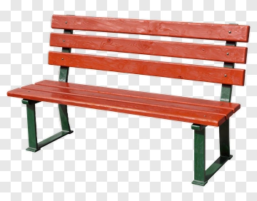 Red Wooden Outdoor Bench PNG