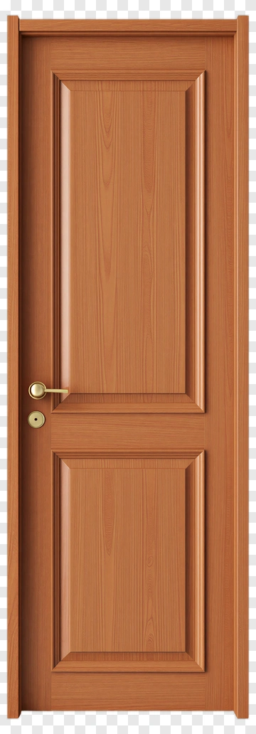Wooden Door With Handle And Knob PNG