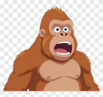 Surprised Gorilla PNG