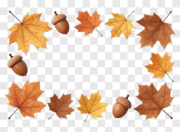 Autumn Leaves And Acorns PNG