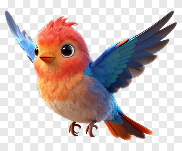 Cute Cartoon Bird Flying PNG