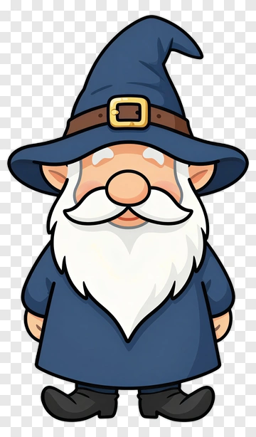 Cute Wizard With Blue Hat PNG