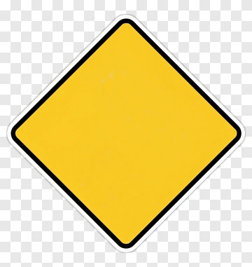 Yellow Diamond Traffic Sign PNG