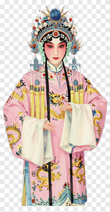 Peking Opera Performer In Pink Costume PNG