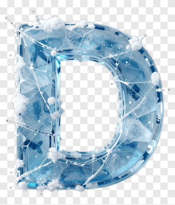 Ice Letter D With Snow PNG