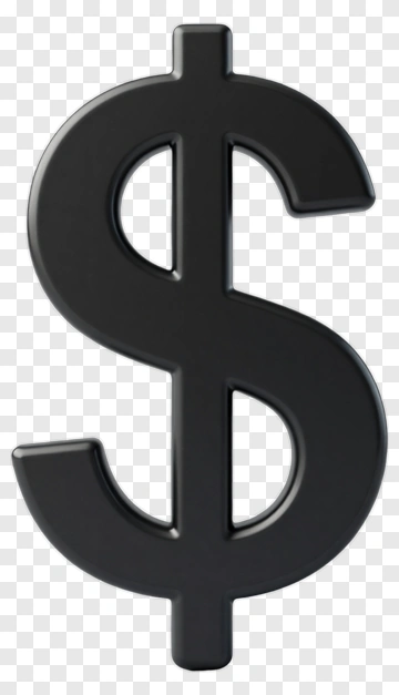 Black Dollar Sign Icon PNG
