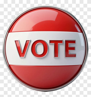 Red And White Vote Button PNG