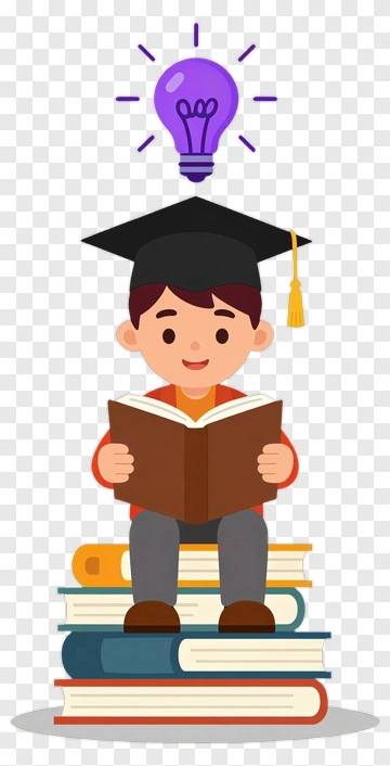 Student With Graduation Cap And Light Bulb PNG