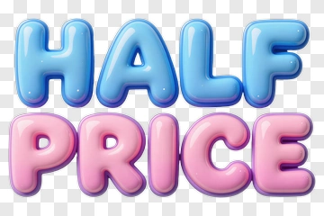 Half Price Sale Text PNG
