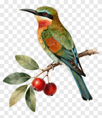 Bee Eater Perched On Branch PNG