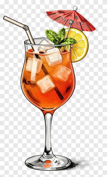 Orange Cocktail In Wine Glass PNG