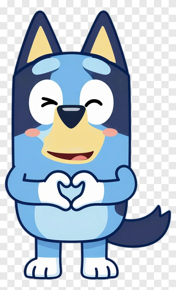 Bluey With Heart Hands PNG