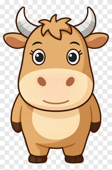 Cute Cartoon Cow Character PNG
