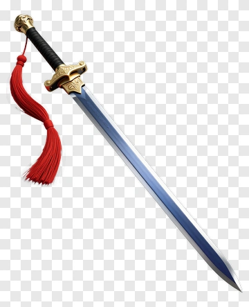 Chinese Ornamental Sword With Red Tassel PNG