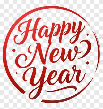 Happy New Year Handwritten Design PNG