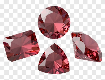 Ruby Gemstones In Various Cuts PNG