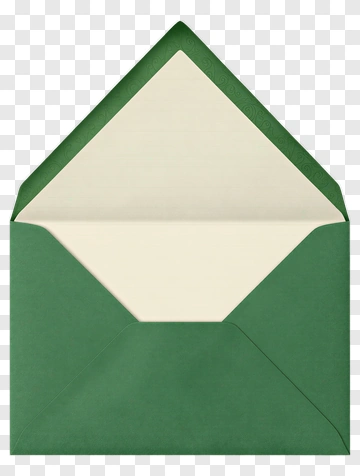 Green Envelope With Beige Interior PNG