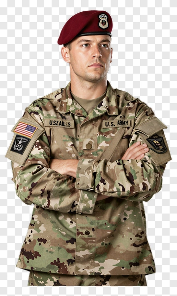 Soldier In U.S. Army Uniform PNG