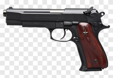 Pistol With Wooden Grip PNG