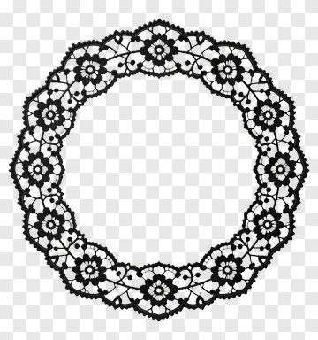 Black Lace Circular Frame PNG