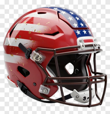 Football Helmet With American Flag Design PNG