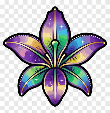 Colorful Lily Flower PNG