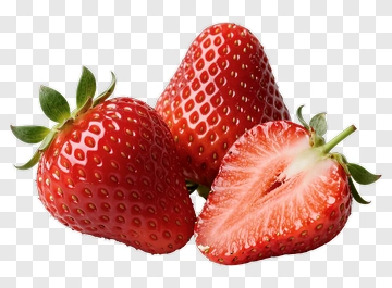 Fresh Strawberry With Green Leaf PNG