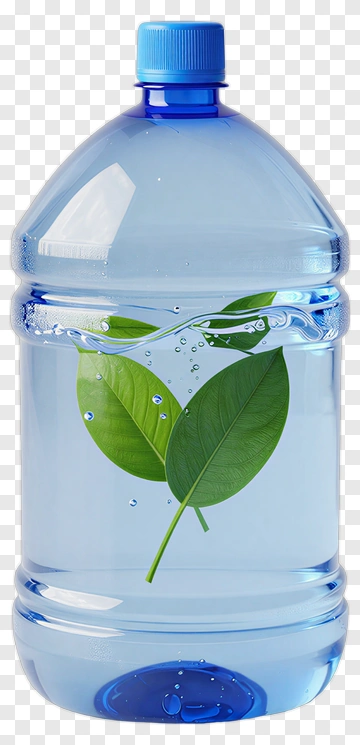 Water Bottle With Leaf PNG